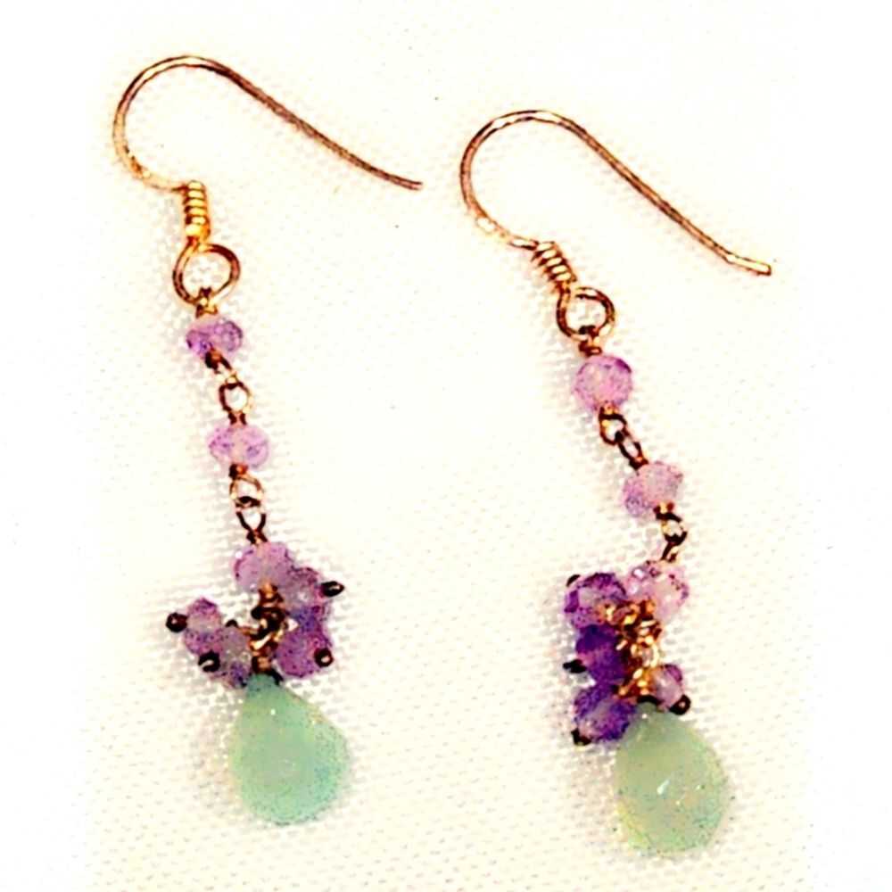 Sterling Silver Gemstone Dangle Earrings